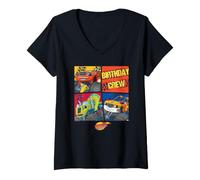 Mujer Blaze and The Monster Machines Monster Truck Birthday Crew Camiseta Cuello V