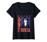 Mujer Bleach Rukia Color Block Collage Classic Anime Camiseta Cuello V