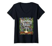 Mujer Blending Bliss Daily Té Verde Fusión Herbal Calma Zen Joy Camiseta Cuello V