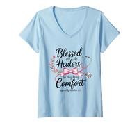 Mujer Blessed Are The Healers Camiseta Cuello V