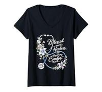 Mujer Blessed Are The Healers Camiseta Cuello V