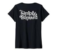 Mujer Blessed Beyond Measure Simply Blessing ART EN LA PARTE POSTERIOR Camiseta Cuello V