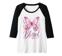 Mujer Blessed - Women's Christian Faith Jeremiah 17:7 Bible-Based Camiseta Manga Raglan