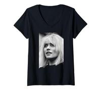 Mujer Blondie Corazón De Cristal Cantante Debbie Harry Videodrome 1983 Camiseta Cuello V