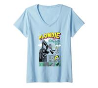 Mujer Blondie Retro Giant Ape Comic Vintage Band Camiseta Cuello V