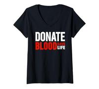 Mujer Blood Donor Shirt Donate Blood Shirt - World Blood Donor Day Camiseta Cuello V