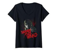 Mujer Bloody Axe Wound Mask Camiseta Cuello V