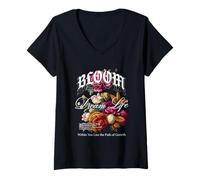Mujer Bloom Dream Life Floral Nature Quote Camiseta Cuello V