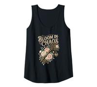 Mujer Bloom In Chaos Vintage Key Roses Floral Cita Camiseta sin Mangas