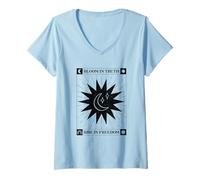 Mujer Bloom In Truth - Rise In Freedom (gráfico Boho Sun and Moon Graphic) Camiseta Cuello V
