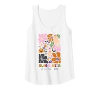 Mujer Bloom with Little Boo con Flores de Halloween, Fantasma y Calabaza para niñas Camiseta sin Mangas