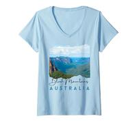 Mujer Blue Mountains Sydney NSW Australia Tourist Souvenir Mujer Camiseta Cuello V