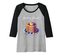 Mujer Blueberry Pancake Blueberries Love Arce Jarabe Desayuno Camiseta Manga Raglan