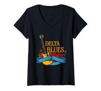 Mujer Blues Guitarrista y Fan de la música Rock o Delta Blues Camiseta Cuello V