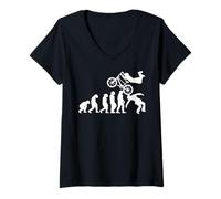 Mujer BMX Bike Ciclista BMX Bicicleta Freestyle Evolución Race BMX Camiseta Cuello V