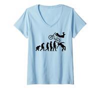 Mujer BMX Bike ciclista BMX Bicicleta Freestyle Evolución race BMX Camiseta Cuello V
