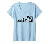 Mujer BMX Bike ciclista BMX Bicicleta stunt Freestyle BMX Camiseta Cuello V