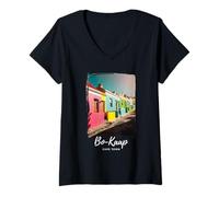 Mujer Bo Kaap Ciudad del Cabo Camiseta Cuello V