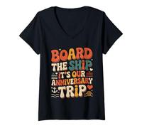 Mujer Board The Ship It's Our Anniversary Trip |- Camiseta Cuello V