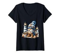 Mujer Boat Captain GNOME For Beach Trip and Lighthouse Keeper Camiseta Cuello V