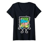 Mujer Bob Esponja Boogie Disco Bikini Bottom Épica LOL Dibujos Animados Retro Camiseta Cuello V