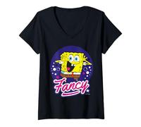 Mujer Bob Esponja Pantalones Cuadrados Fancy Friend Comedy Show 90s Classic Camiseta Cuello V