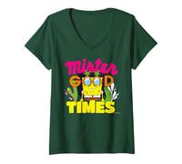 Mujer Bob Esponja Pantalones Cuadrados Good Times Party Animal 90s Classic Camiseta Cuello V
