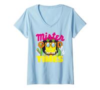 Mujer Bob Esponja Pantalones Cuadrados Good Times Party Animal Classic 90s Camiseta Cuello V