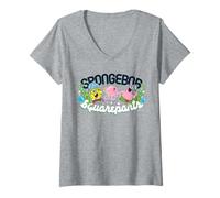 Mujer Bob Esponja Pantalones Cuadrados Patrick Friend Fun Day out 90s Classic Camiseta Cuello V