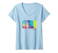 Mujer Bob Esponja Pantalones Cuadrados Playa Retro Surf Patrick Estilo Verano Camiseta Cuello V