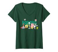 Mujer Bob Esponja Squarepants Personajes Pose Friend Fun 90s Classic Camiseta Cuello V
