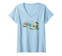 Mujer Bob Esponja Squarepants Pro Boarder Wave Rider Fun Classic 90s Camiseta Cuello V