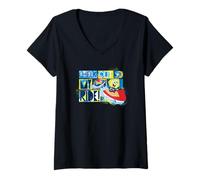 Mujer Bob Esponja Squarepants Pro Jet Ski Ride Retro 90s Sports LOL Camiseta Cuello V