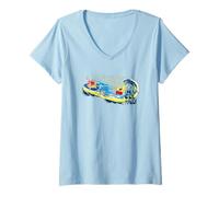 Mujer Bob Esponja Squarepants Pro Wave Rider Surfing 90s Comic Regalos Camiseta Cuello V