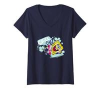 Mujer Bob Esponja Squarepants Retro Chill out Relax cómic Arte Camiseta Cuello V