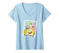 Mujer Bob Esponja Squarepants Retro Mejores Amigos Calamardo Patricio Camiseta Cuello V
