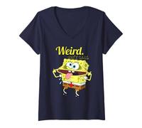 Mujer Bob Esponja Squarepants Retro Weird Pose Comic Vibes Classic Camiseta Cuello V