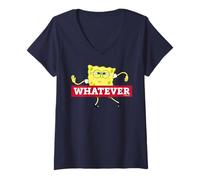 Mujer Bob Esponja Squarepants Whatever Carefree Vibes Fun 90s Retro Camiseta Cuello V