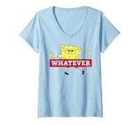 Mujer Bob Esponja Squarepants Whatever Carefree Vibes Fun Retro 90s Camiseta Cuello V