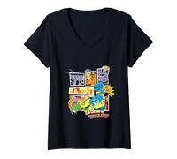 Mujer Bob Esponja Squarepants y Sus Amigos Superhéroes Camiseta Cuello V