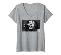 Mujer Bob Marley Cantante jamaicano de Michael Grecco Camiseta Cuello V