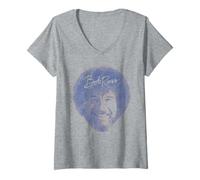 Mujer Bob Ross Bob Face Camiseta Cuello V