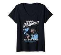 Mujer Bob Ross Mistakes Camiseta Cuello V