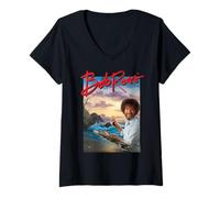 Mujer Bob Ross Ocean Painter Camiseta Cuello V