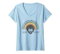 Mujer Bob Ross Rainbow Camiseta Cuello V