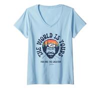 Mujer Bob Ross The World Is Yours Camiseta Cuello V