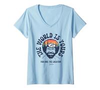 Mujer Bob Ross The World Is Yours Camiseta Cuello V