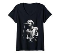 Mujer Bob Weir Grateful Dead Live Tocando en la Banda Camiseta Cuello V