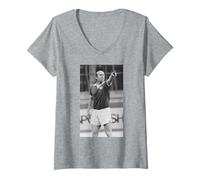 Mujer Bobby Charlton Football Legend Último Partido del Manchester United Camiseta Cuello V