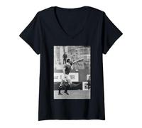 Mujer Bobby Charlton Último Partido de fútbol de Manchester Utd 1973 Camiseta Cuello V